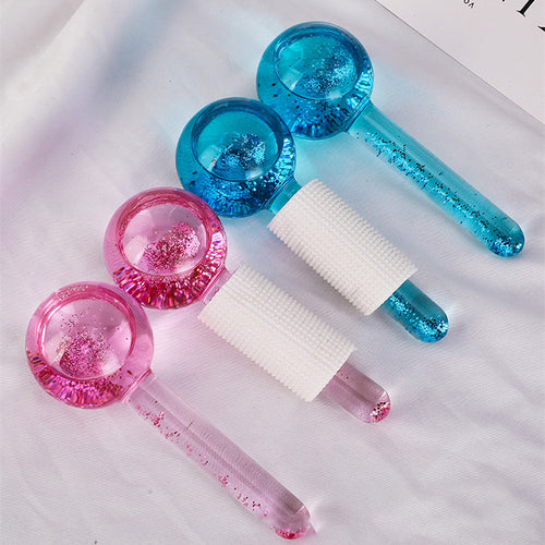 Boule de Massage Glacée en Cristal – Cryothérapie & Éclat Visage | Vélyra