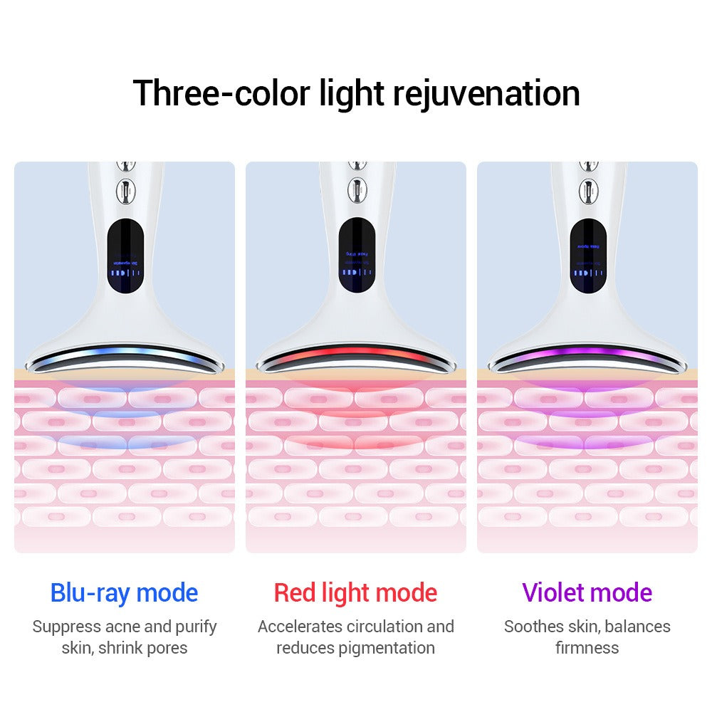 Appareil Beauté Cou & Visage – Microcourant, Chaleur & Lumière LED | Vélyra