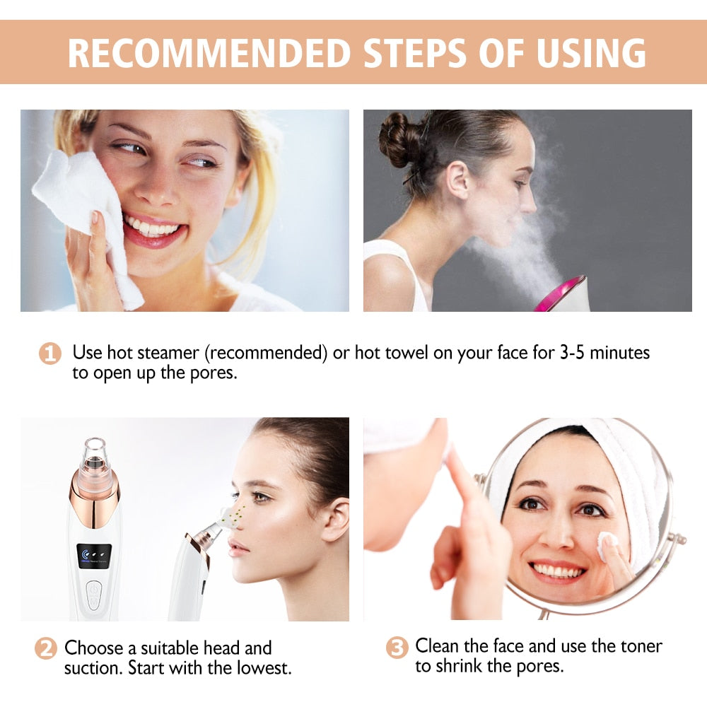 Aspirateur Points Noirs Électrique – Nettoyant Pores & Exfoliant Visage | Vélyra