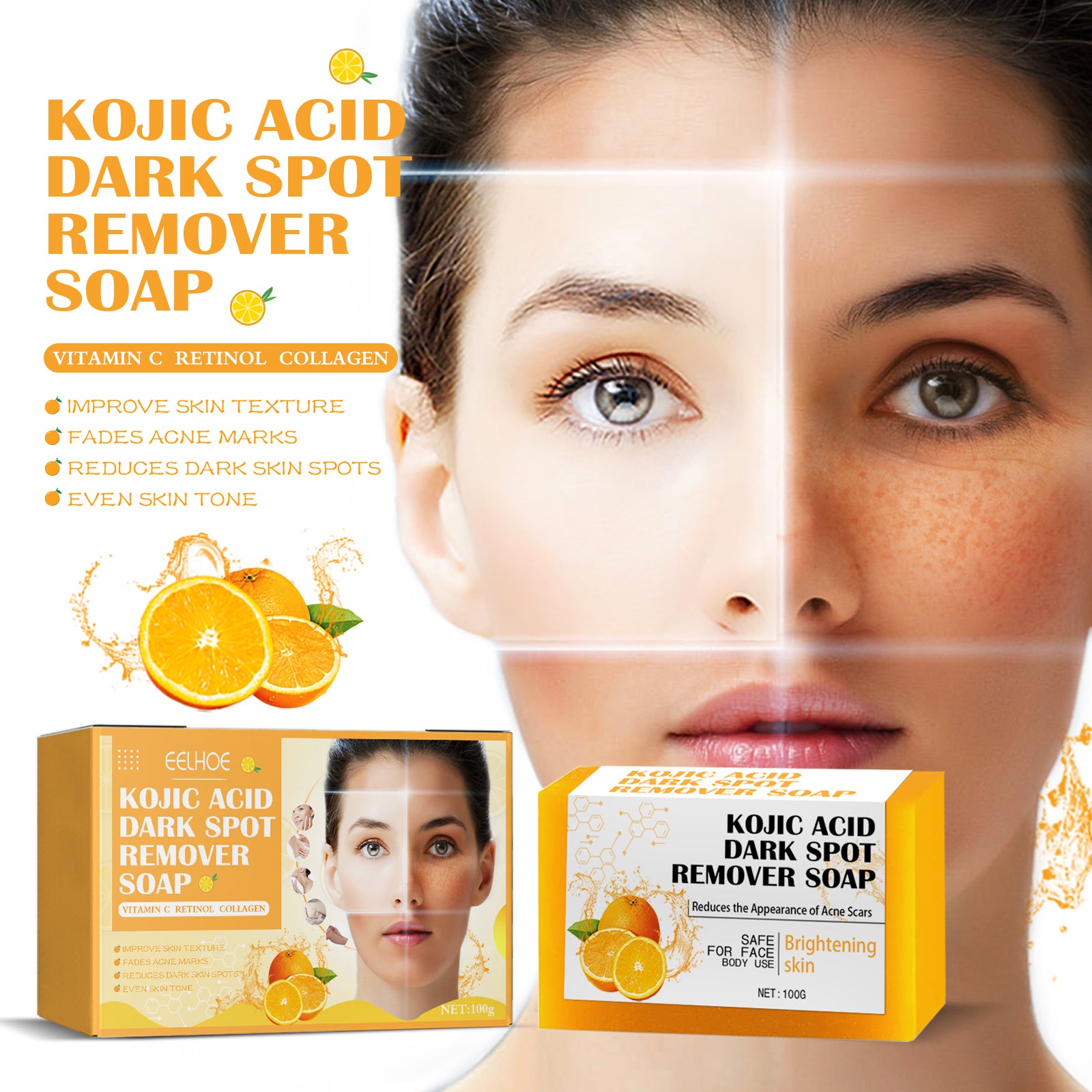 Savon Nettoyant à l'Acide Kojique – Éclat, Exfoliation & Pores Nets | Vélyra