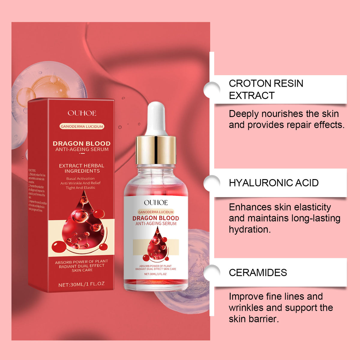 Essence Sang du Dragon OUHOE – Contour, Éclat & Hydratation Visage | Vélyra
