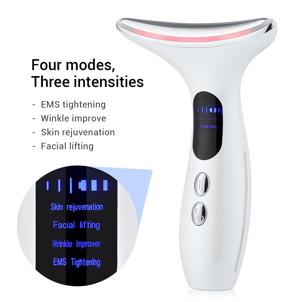 Appareil Beauté Cou & Visage – Microcourant, Chaleur & Lumière LED | Vélyra